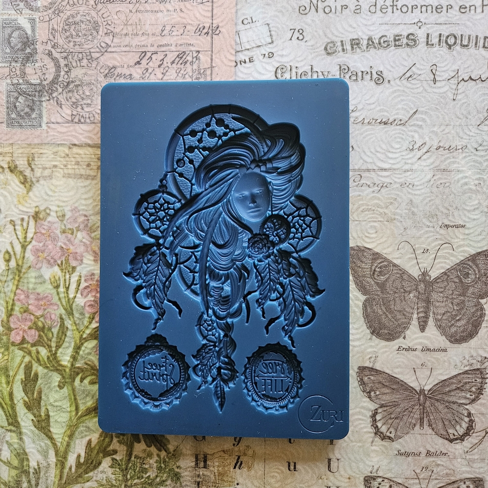 Blue Silicone Dreamcatcher Mold